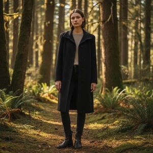 Steve by Searle Classic Black Cashmere Coat size 4-6